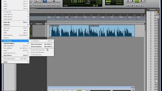 Trimming Regions in Pro Tools LE 8 with Windows Key Commands смотреть онлайн