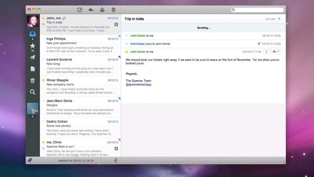 sparrow - The New Mail for Mac (Official demo) смотреть онлайн