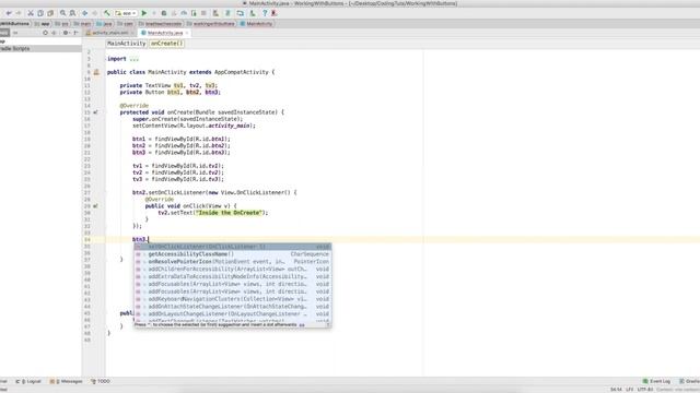 Android Studio Tutorial - Working With Buttons - OnClick Methods смотреть онлайн