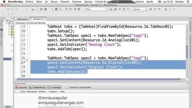 Mono for Android - Generación de Tabs en menos de 10 minutos (@enriqueaguilar) смотреть онлайн