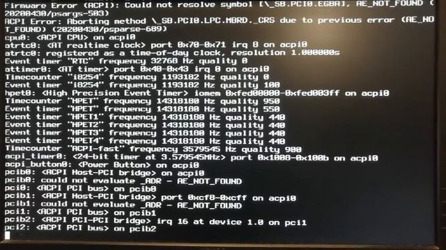 FreeBSD 12.3 on Fujitsu Esprimo E9900 with ACPI errors смотреть онлайн