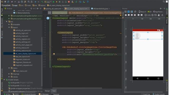 Android Chat Application Development Tutorial - 21 All Users Display Layout смотреть онлайн