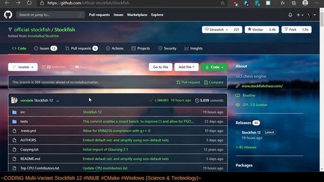 CODING Multi-Variant Stockfish 12 Appveyor Windows CMake build смотреть онлайн
