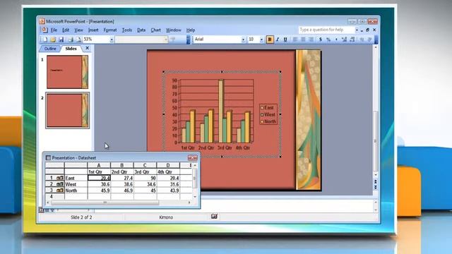 Microsoft® PowerPoint 2003: How to insert chart into presentation on Windows® Vista? смотреть онлайн