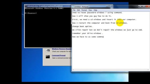 How to reset password windows 7 using command смотреть онлайн