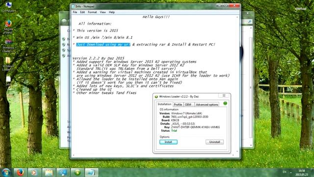 Windows 7 Loader v2.2.2 смотреть онлайн