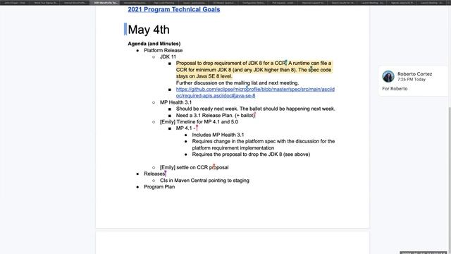 MicroProfile Technical Meeting, May 4th 2021 смотреть онлайн