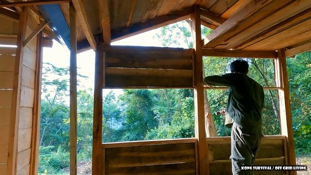 Quickly complete the kitchen, solid wood walls and windows, cooking chayote | Building Life | Ep.12 смотреть онлайн