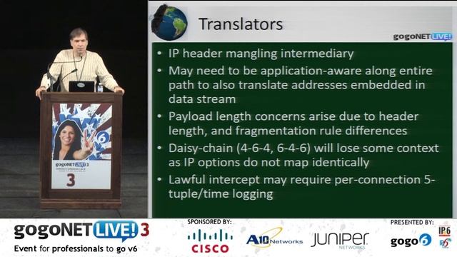 Tunnels, Translators and Proxies for Enterprise by Tony Hain at gogoNET LIVE! 3 IPv6 Conference смотреть онлайн