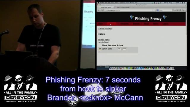 DerbyCon 3 0 S201 Phishing Frenzy 7 Seconds From Hook To Sinker Brandon Zeknox Mccann смотреть онлайн