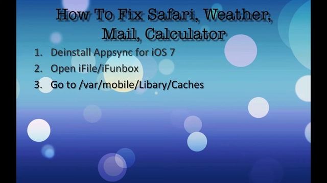 How To Fix Safari, Weather, Mail, Calculator [evasi0n iOS 7] смотреть онлайн