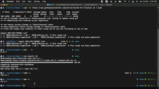 React JS easy installation on MAC or Windows #npm #nvm #react смотреть онлайн