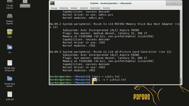 68 -Pardus Dersleri- uçbirim -terminal- komut çıktılarını dosyaya kaydetme смотреть онлайн