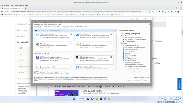 Install DotNet On Windows With Visual Studio