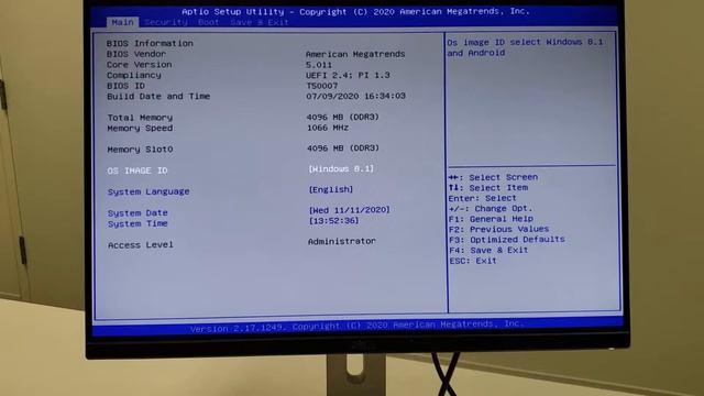 Enter BIOS UEFI on Intel Compute Stick Terryza W5 T5 смотреть онлайн
