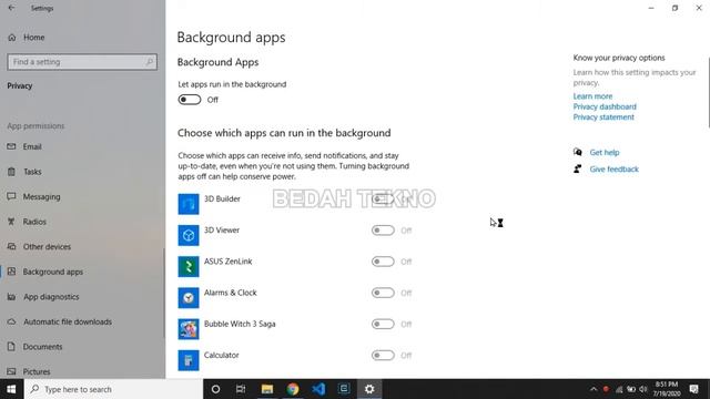Menonaktifkan Background Apps Windows 10 смотреть онлайн