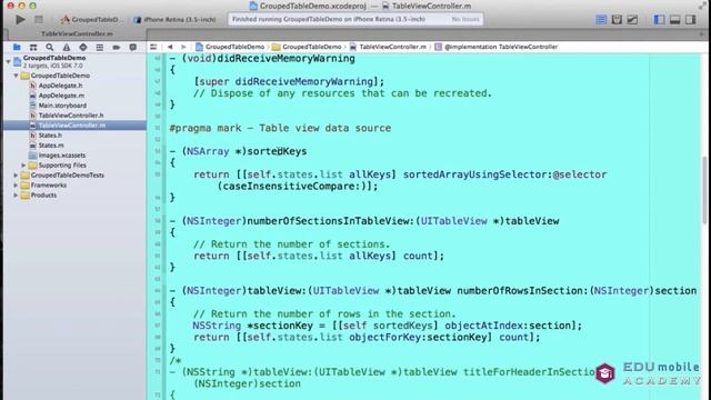Complete iOS7 Programming with ObjectiveC - Ep 30 - Table View Controller Demo 5 (Grouped / Indexed смотреть онлайн