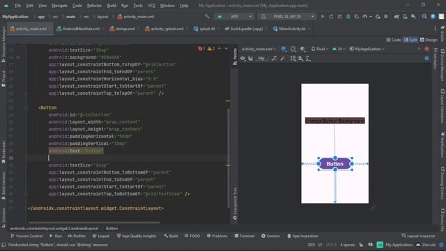 How To Change Background Color Of Button In Android Studio #android #androidstudio