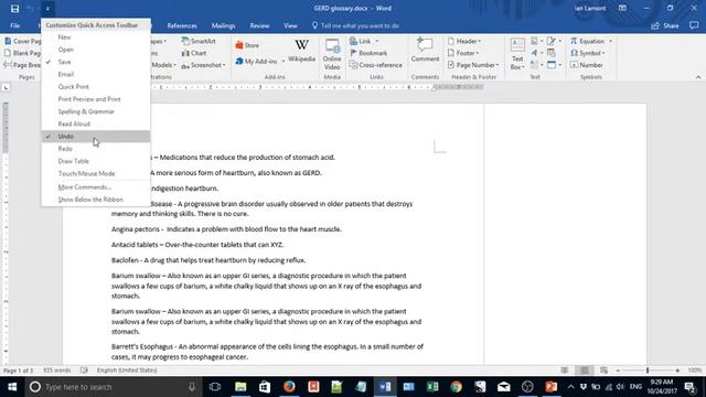 Microsoft Word 2016 Quick Access Toolbar Setup (2017) смотреть онлайн
