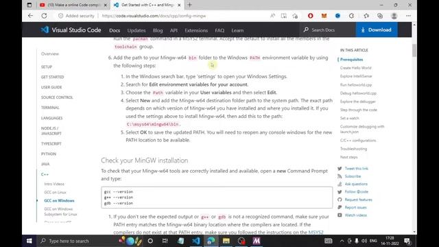 How to install mingw64 in vscode | How to clike code in vscode c++ c смотреть онлайн