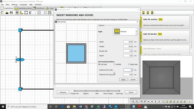Select Room Shape And Define Openings Windows & Doors
