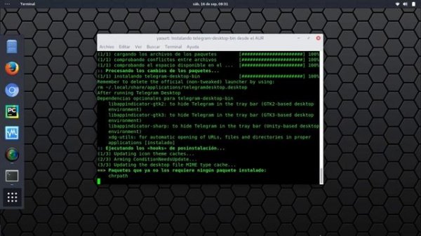 Installing Telegram on Arch Linux
