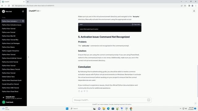 python virtual environment not activating windows смотреть онлайн