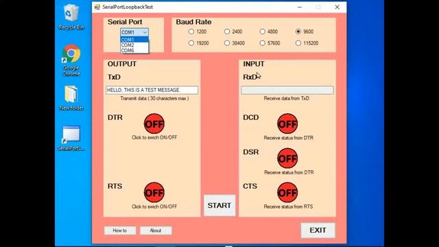 RS-232 Loopback Test смотреть онлайн
