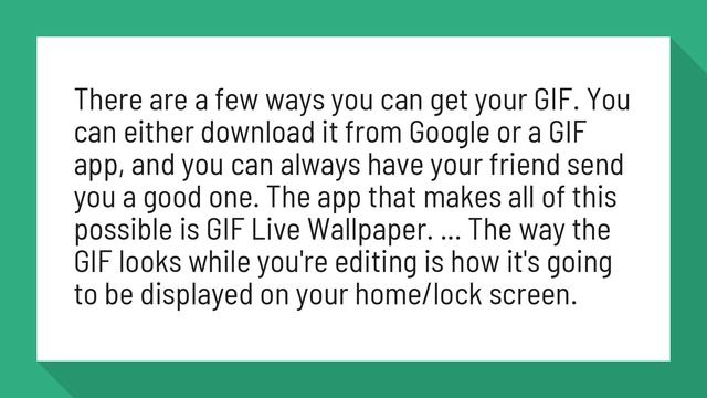 Can you make a GIF your wallpaper on android? смотреть онлайн