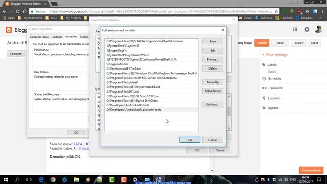 Konfigurasi SDK Environment Variable Windows 10 смотреть онлайн