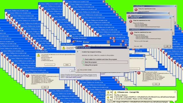 window error, blue screen Green screen смотреть онлайн