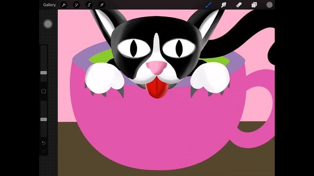 Cute Cat In Cup Drawing Using Procreate & iPad 7th Gen смотреть онлайн