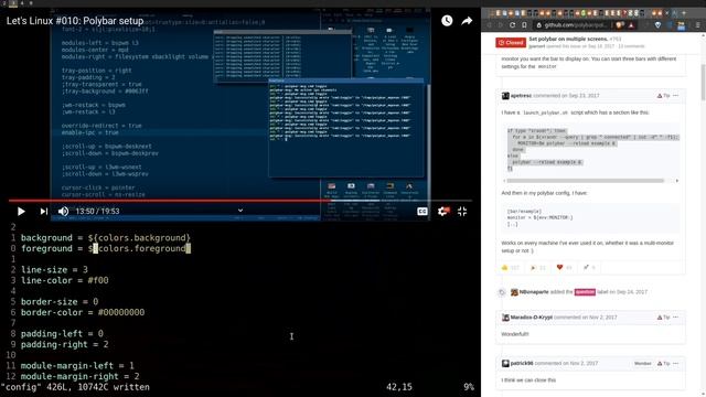 Setting up POLYBAR on Linux (+ Arch and i3 info) смотреть онлайн