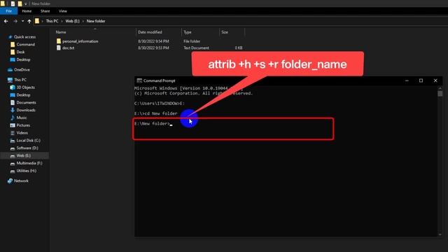 How to hide folder with windows command | Tips and tricks tutorial смотреть онлайн