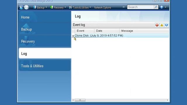 Acronis True Image - Accessing log after clone/backup/recovery via bootable media смотреть онлайн