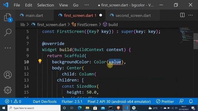 How do I set the background color of screen in Flutter 2021 ? смотреть онлайн