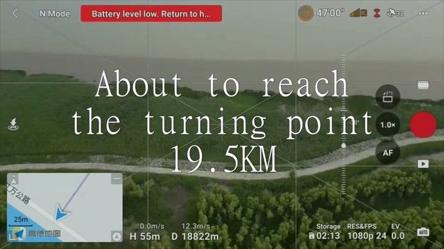 19.5KM x 2 distance test. DJI mini3 pro + 11000mA battery + 2 signal amplifiers смотреть онлайн
