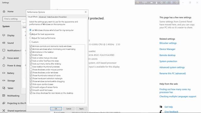 How Disable System Visual Effects To Boost Performance On Windows 10 || Optimize Performance