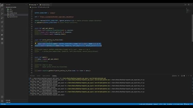 Парсим данные API с помощью Python: requests, asyncio, aiohttp и сохраняем с помощью aiofiles смотреть онлайн