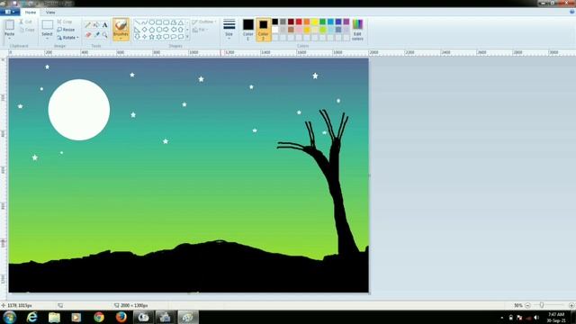 how to draw in ms paint moon bird and tree смотреть онлайн
