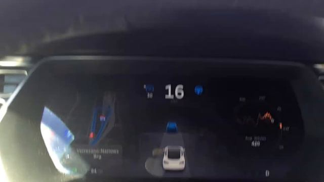 Using the Tesla's autopilot for the first time. смотреть онлайн