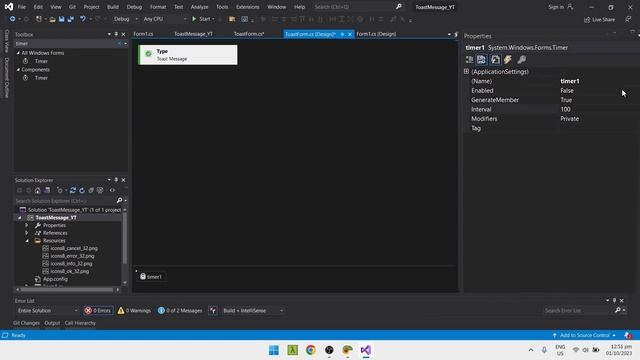 Tutorial : How to Create a Toast Message. C# | Windows Form смотреть онлайн