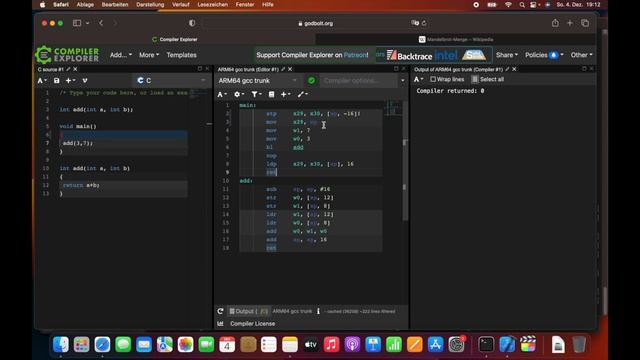 Erstellen eines Assembler-Programmes für ARM64 auf dem Macbook M1/M2 mit XCode/godbolt.org und GCC смотреть онлайн