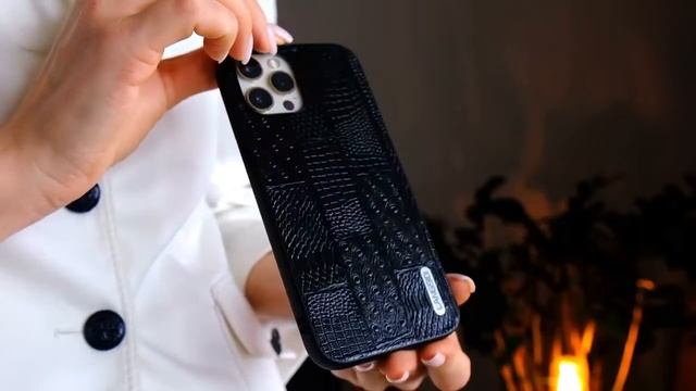 Langsidi ТПУ с кожей, рельефный прямоугольный узор Black смотреть онлайн