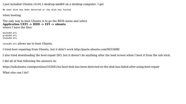 'No boot disk has been detected or the disk has failed' after using Boot-Repair no dual-boot смотреть онлайн
