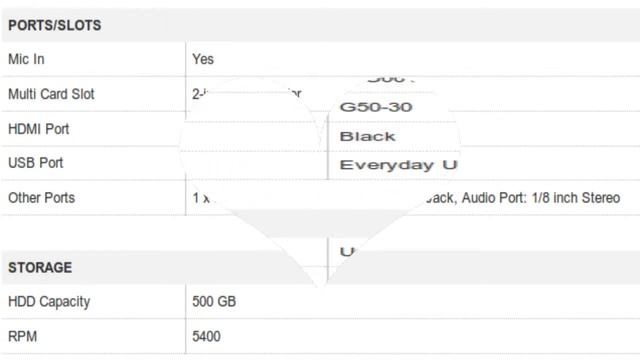 Lenovo G50-30  Notebook Specification [INDIA]