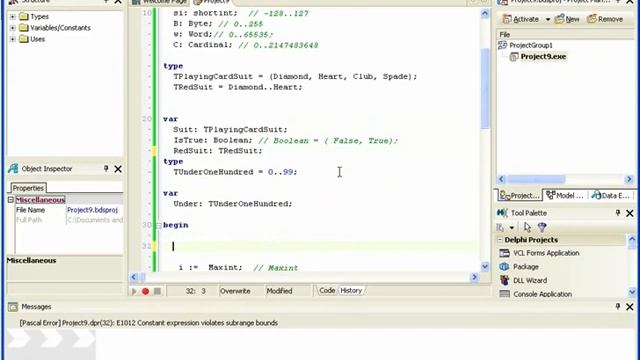 Turbo delphi - DataTypes смотреть онлайн