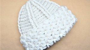 Шапка с отворотом "Звездочки" крючком.