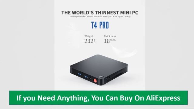 Beelink T4 Pro Mini PC Intel Apollo Lake Processor N3350 4K 4GB 64GB BT4.0 1000M AC смотреть онлайн