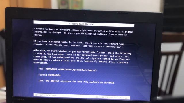 Digital signature could not be verified error | SOLVED | Windows Install | Winload.efi смотреть онлайн